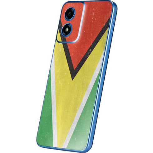 Guyana Flag Distressed Moto G Play 4G (2024) Skin